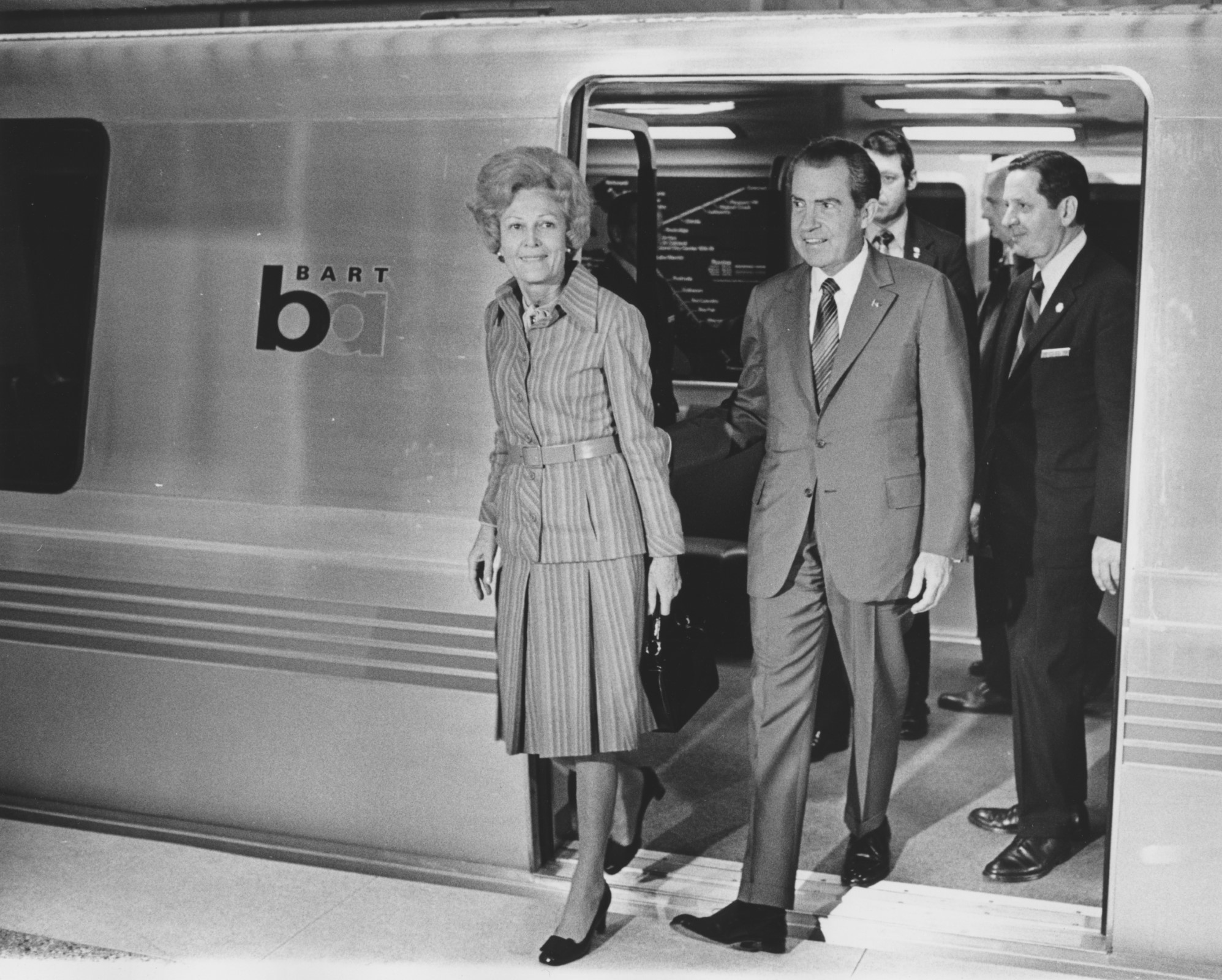 President Nixon riding BART