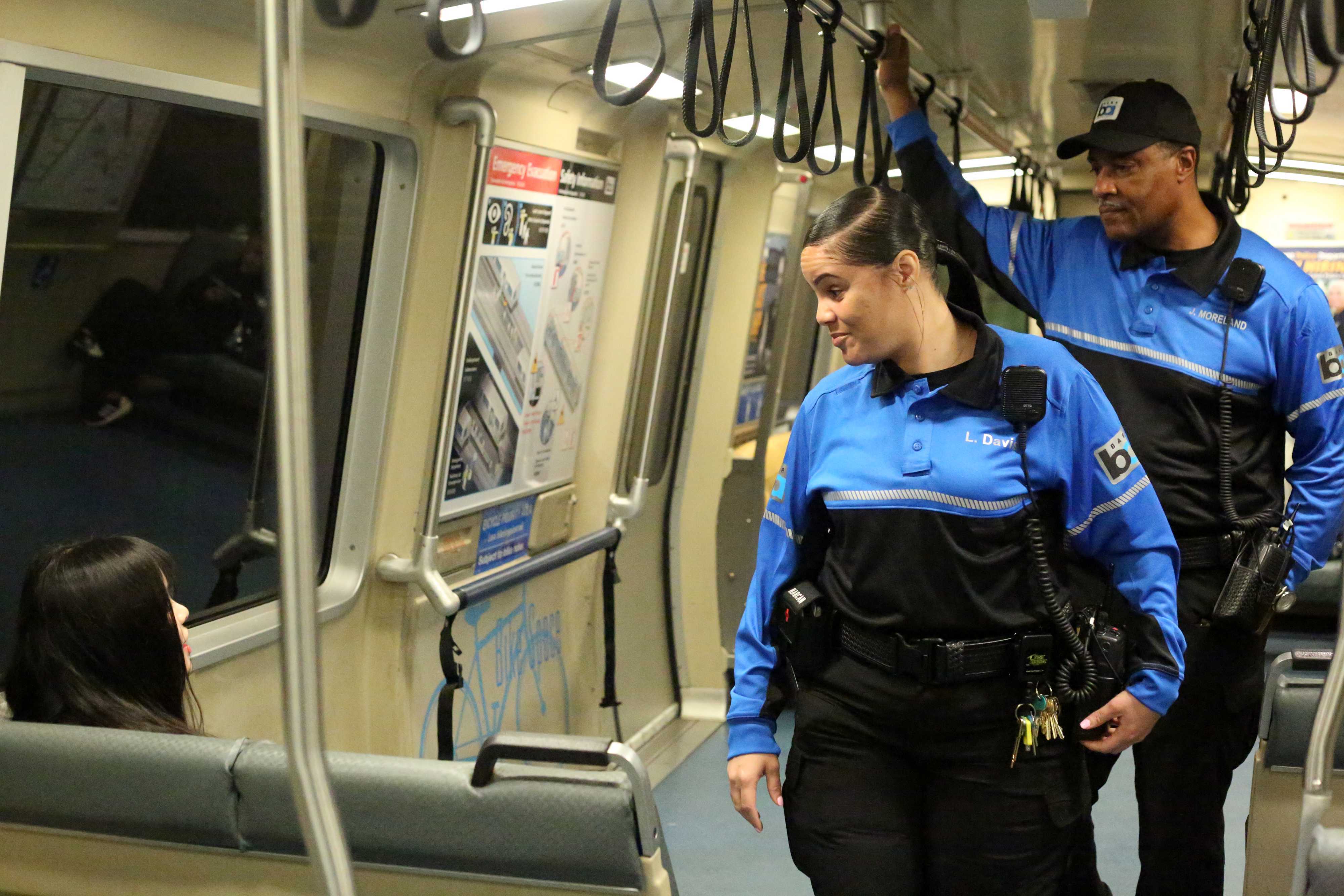 BART Ambassadors patrolling a train