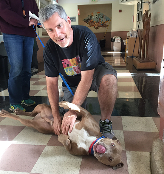 Bart the dog with new owner Todd