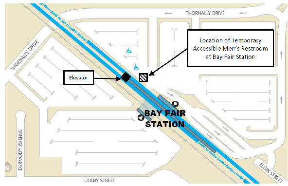 Location of temporary restroom