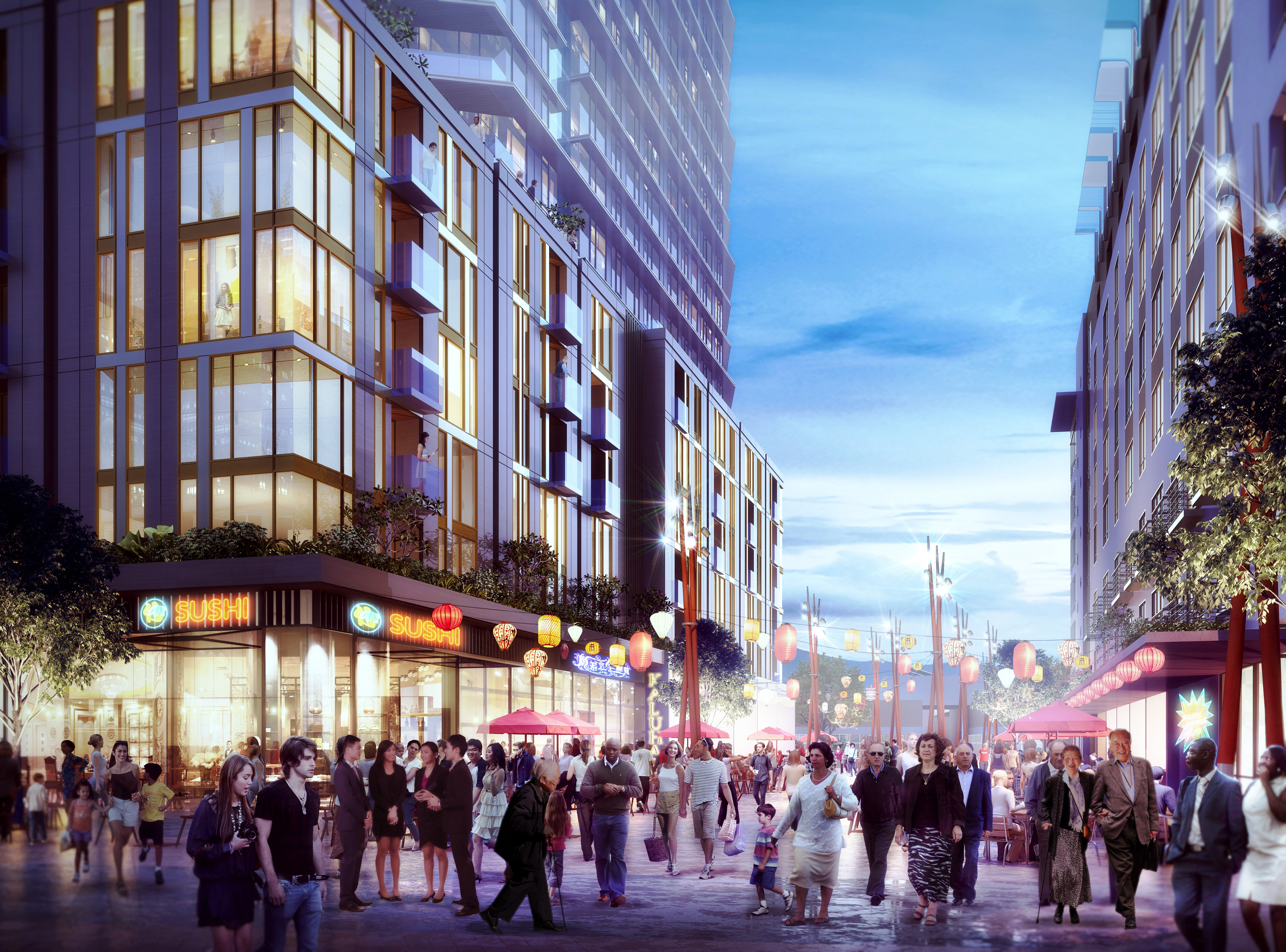 artist rendering of street level 