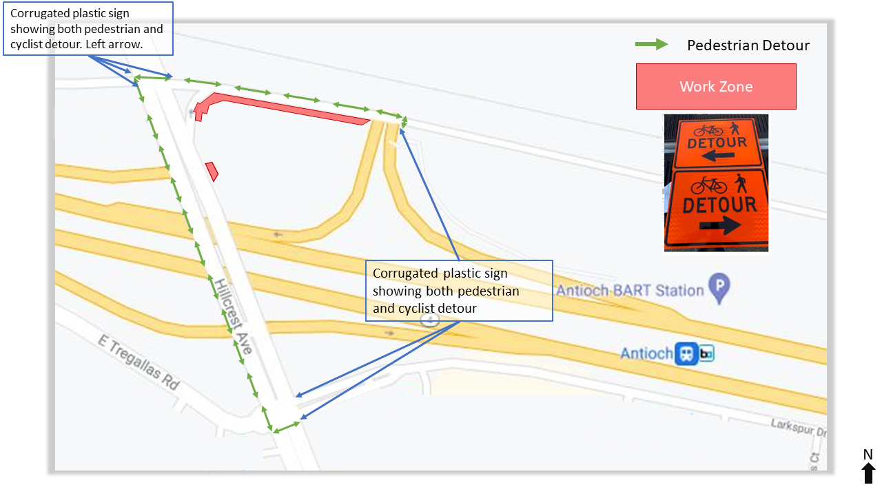 New Antioch detour map