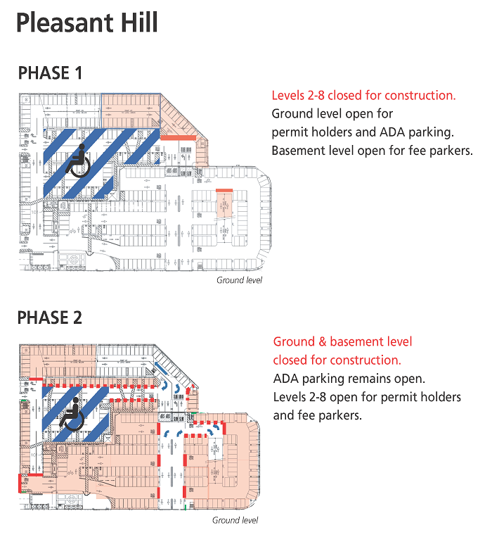 Pleasant Hill parking garage map