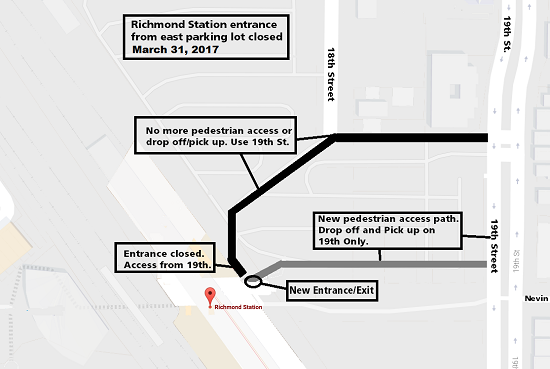 Entrance closed at Richmond Station