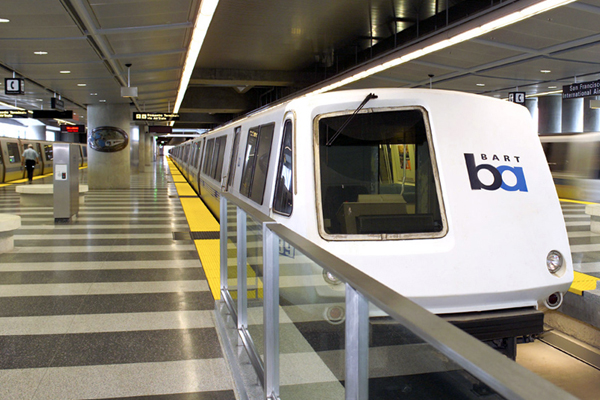 BART Train at the New SFO station, circa 2003