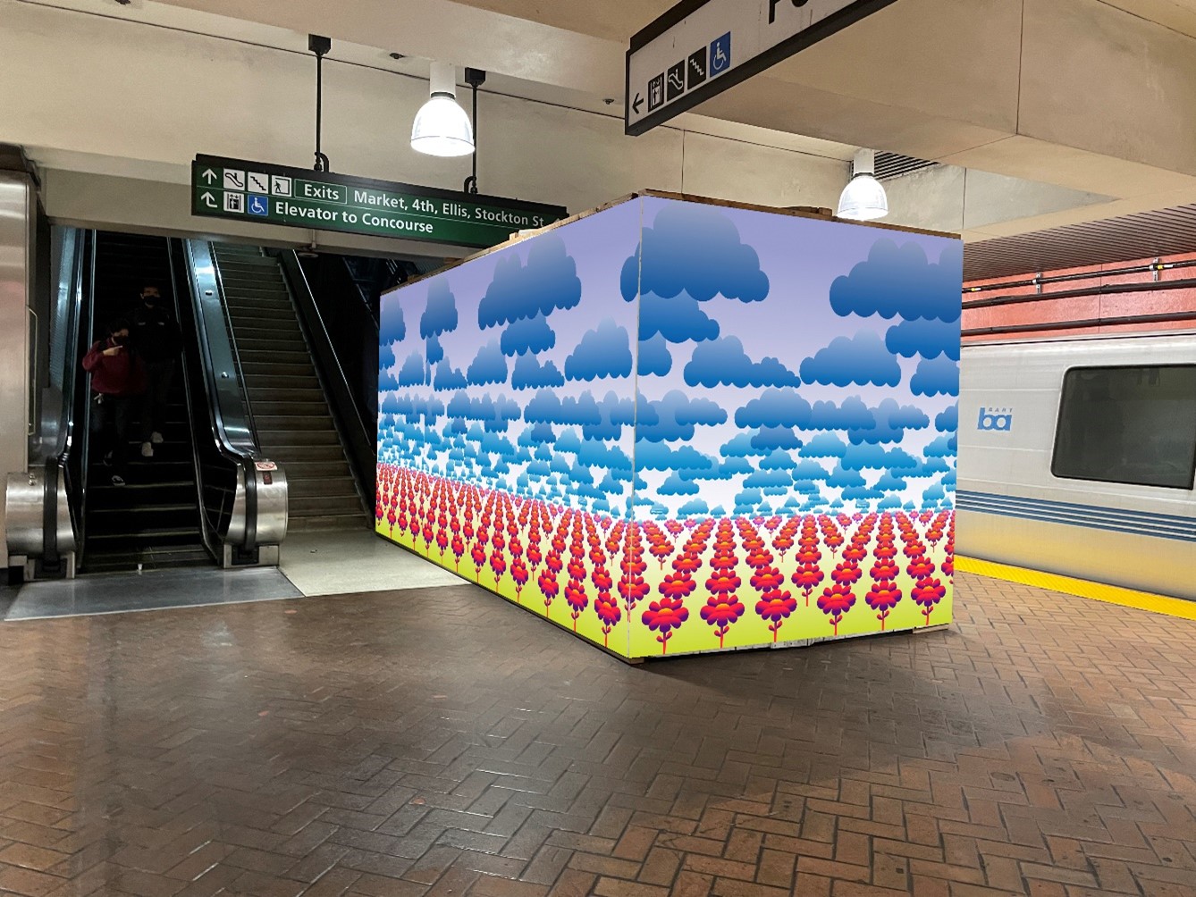 Local art students invigorate Market Street BART stations with colorful designs