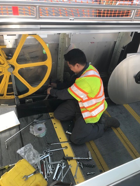 Escalator work at Milpitas