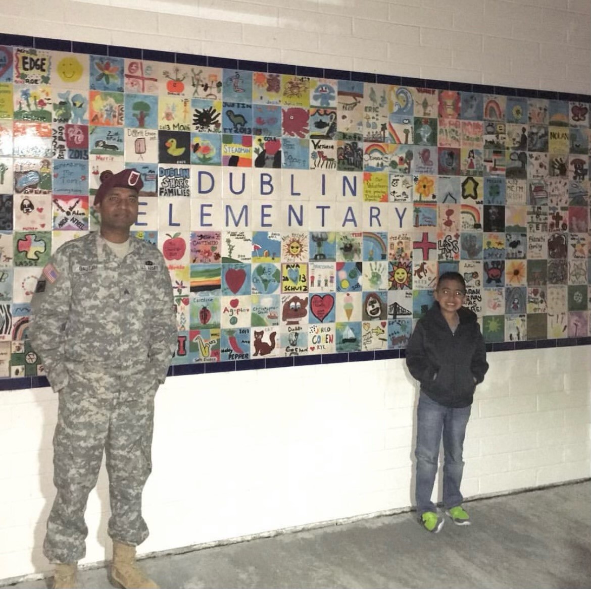 Mahendra Gautam (left) with his son (right) at Dublin Elementary