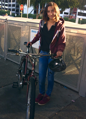 the author with her bike