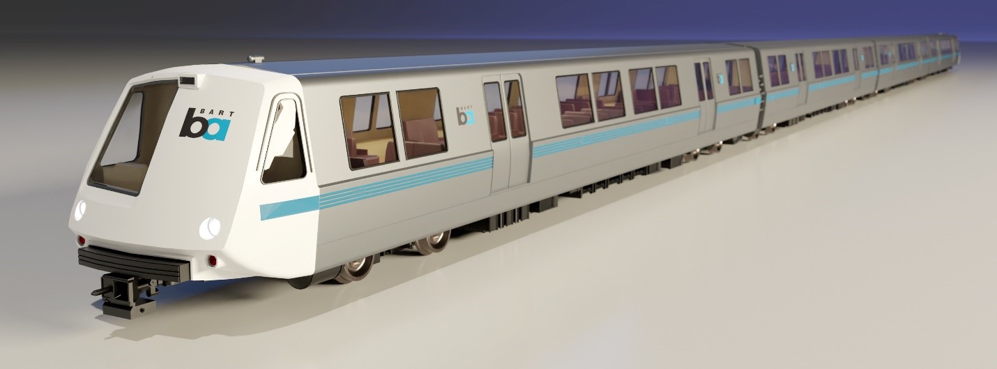 A rendering of the full train from Rapido. 