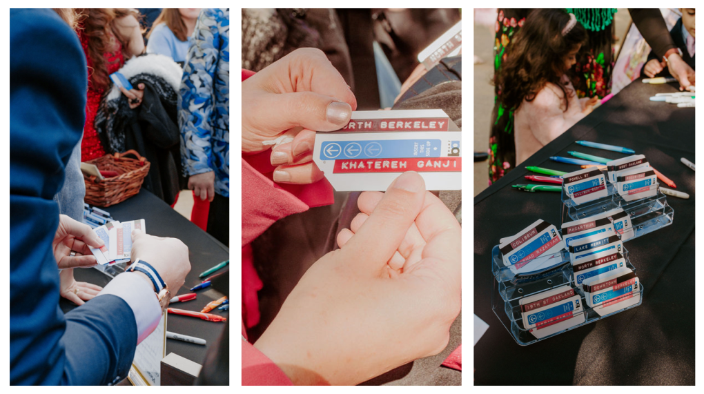 The BART ticket escort cards. Photos courtesy of Katie Weinholt Photography. 