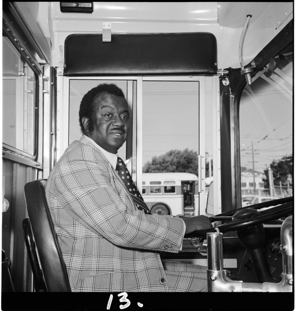 Curtis E. Green in a Muni bus