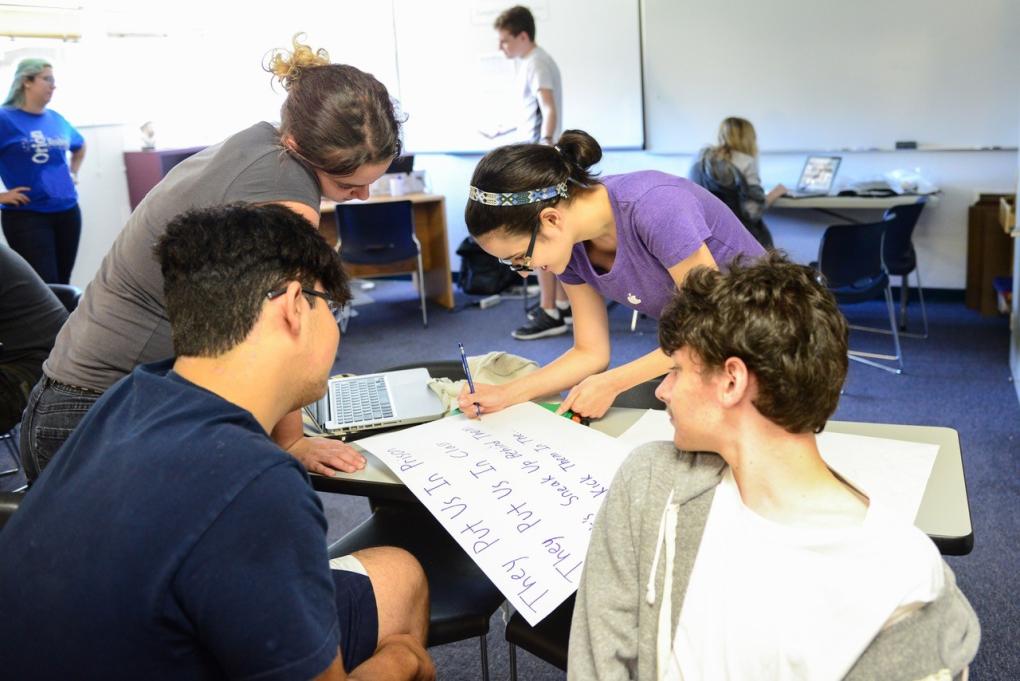 Students in class at Orion Academy near Concord Station.  