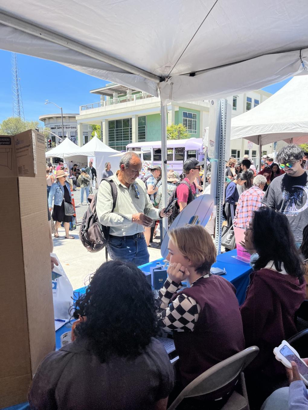 Poets at the booth