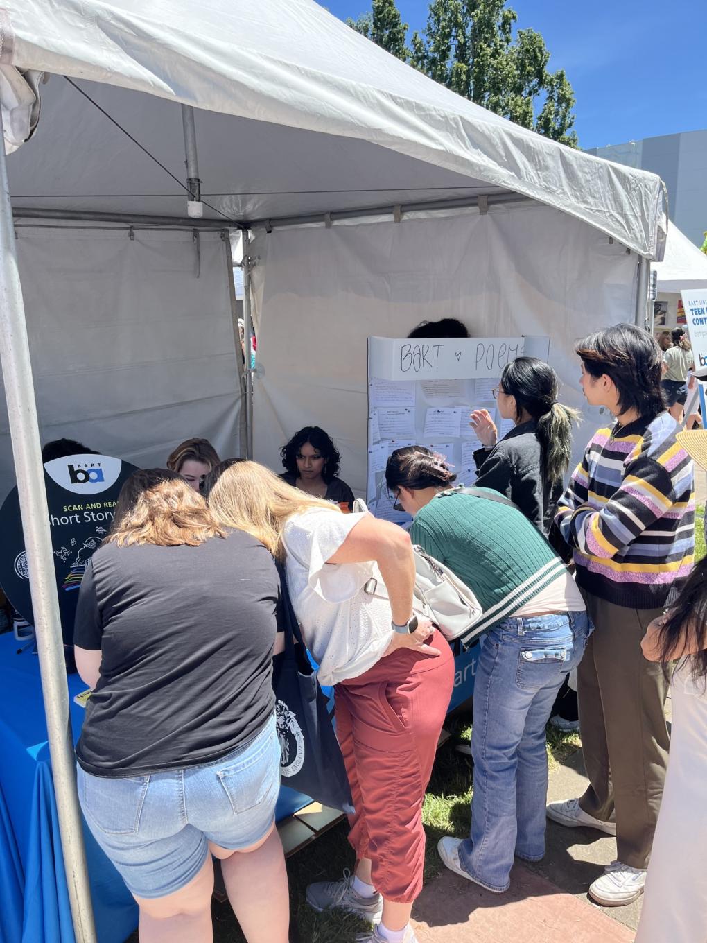 People visiting the BART booth