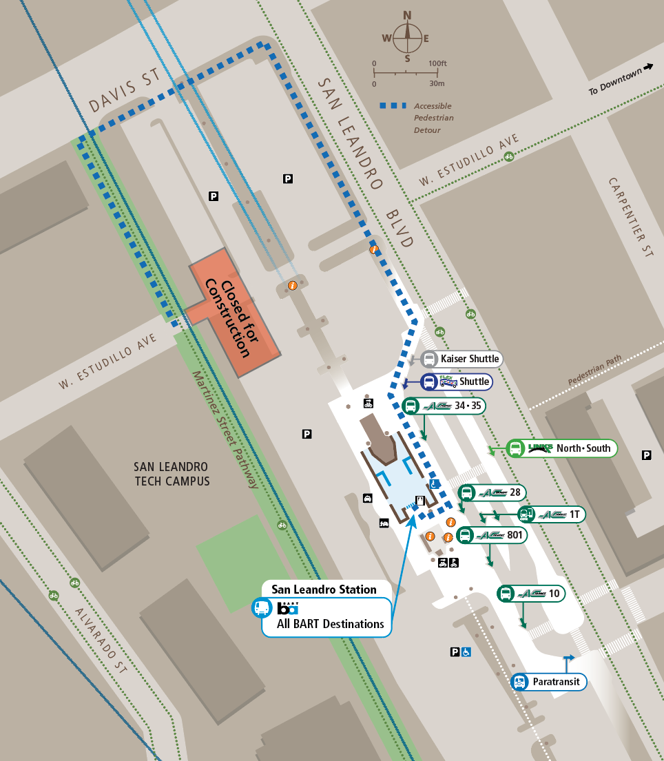 San Leandro passenger bulletin loading zone work