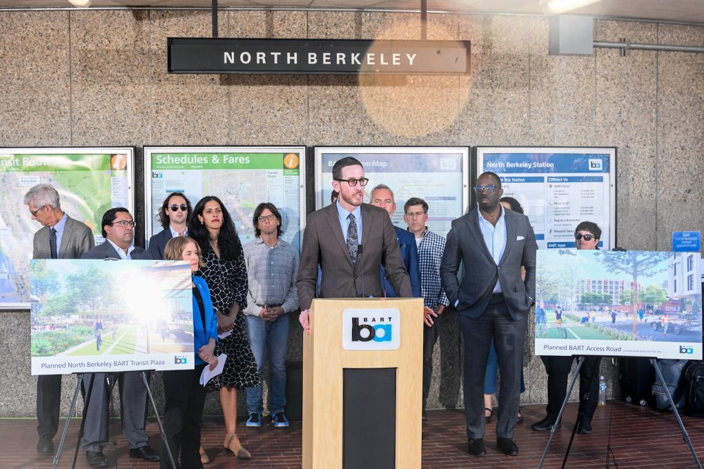 California State Senator Scott Wiener at a news conference on Thursday, Oct. 24, 2024, announcing the grant awards at North Berkeley Station.