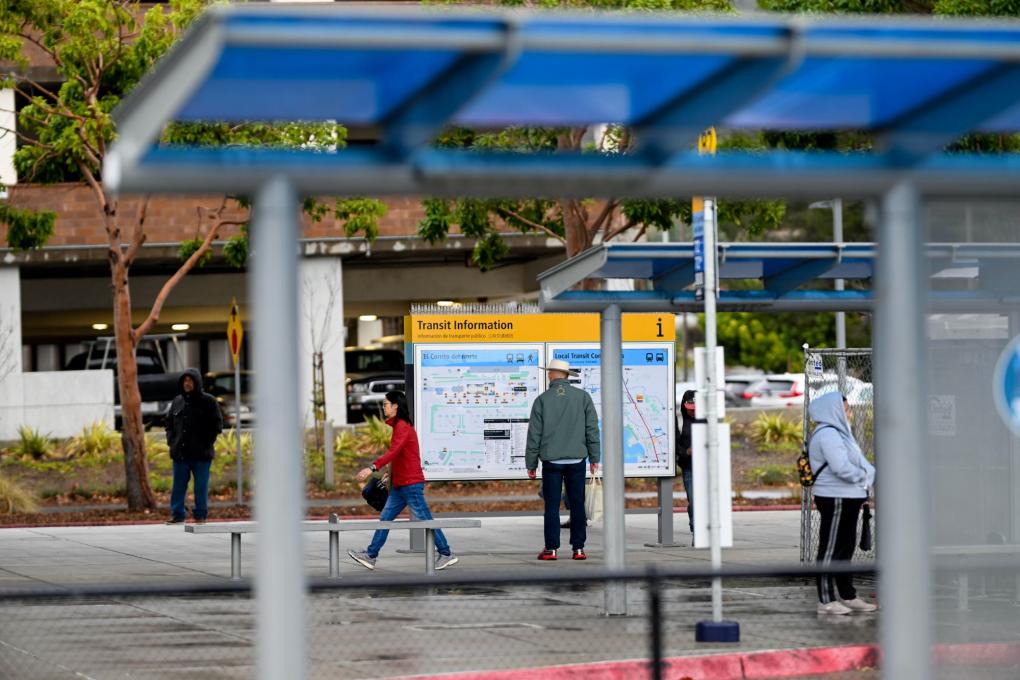 A photo of the test signage and maps at El Cerrito del Norte